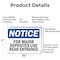 Signmission For Major Deposits Use Rear Entrance OSHA Notice Sign, Aluminum, 10in W x 7in L, 2PK OS-2PACK-NS-A-710-L-12855 - alternate 8